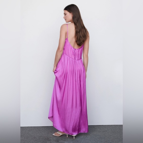 Mango Scoop Neck Satin Dress - Picture 2 of 10